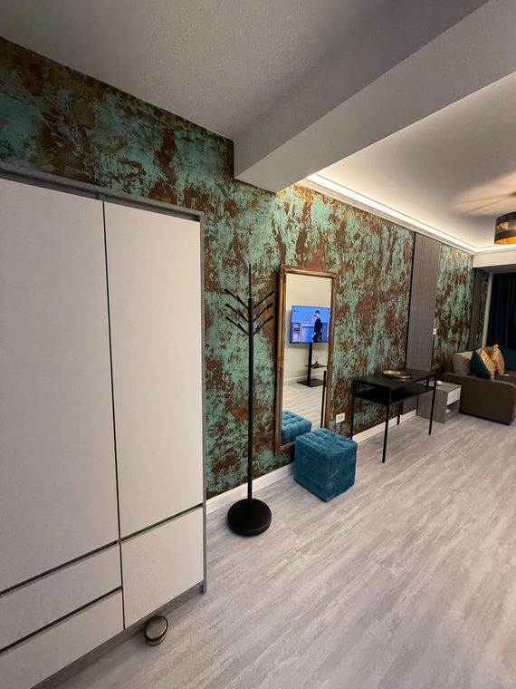 Acces apartament studio dulap haine open space – Mirami Studio White Titanic, hol & intrare