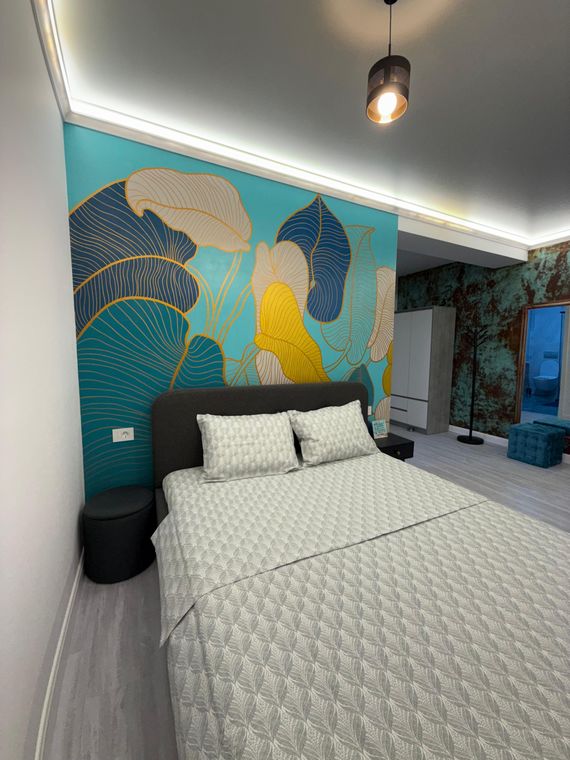 Apartament cu vedere laterală la mare Mamaia Nord – Mirami Studio White Titanic, dormitor